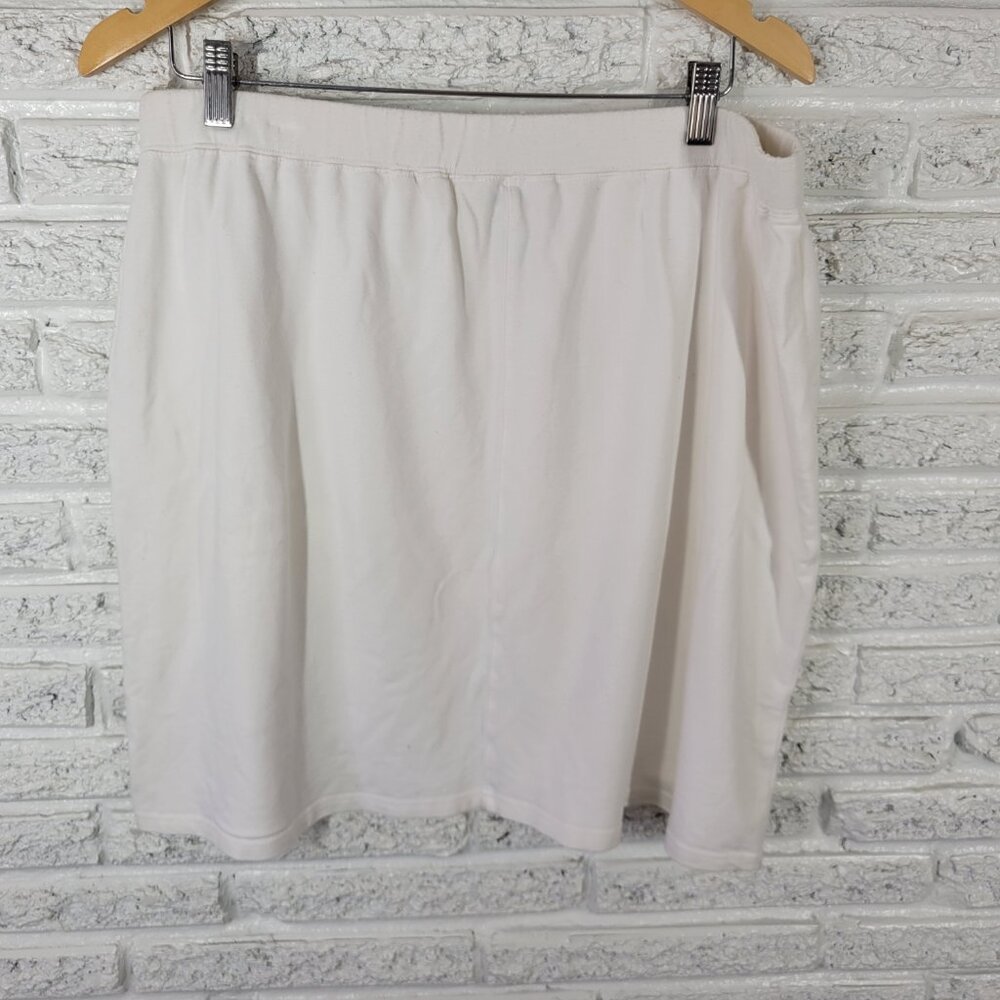 Talbots Women's 2X Plus White A-Line Skirt Mini Cotton Blend Pull-On WHI33E - Picture 6 of 9